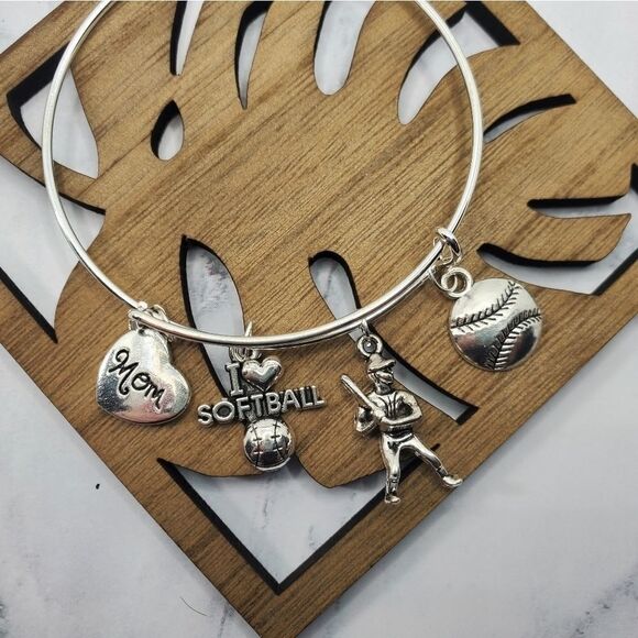 Softball Mom Expandable Charm Bracelet - Picture 11 of 11